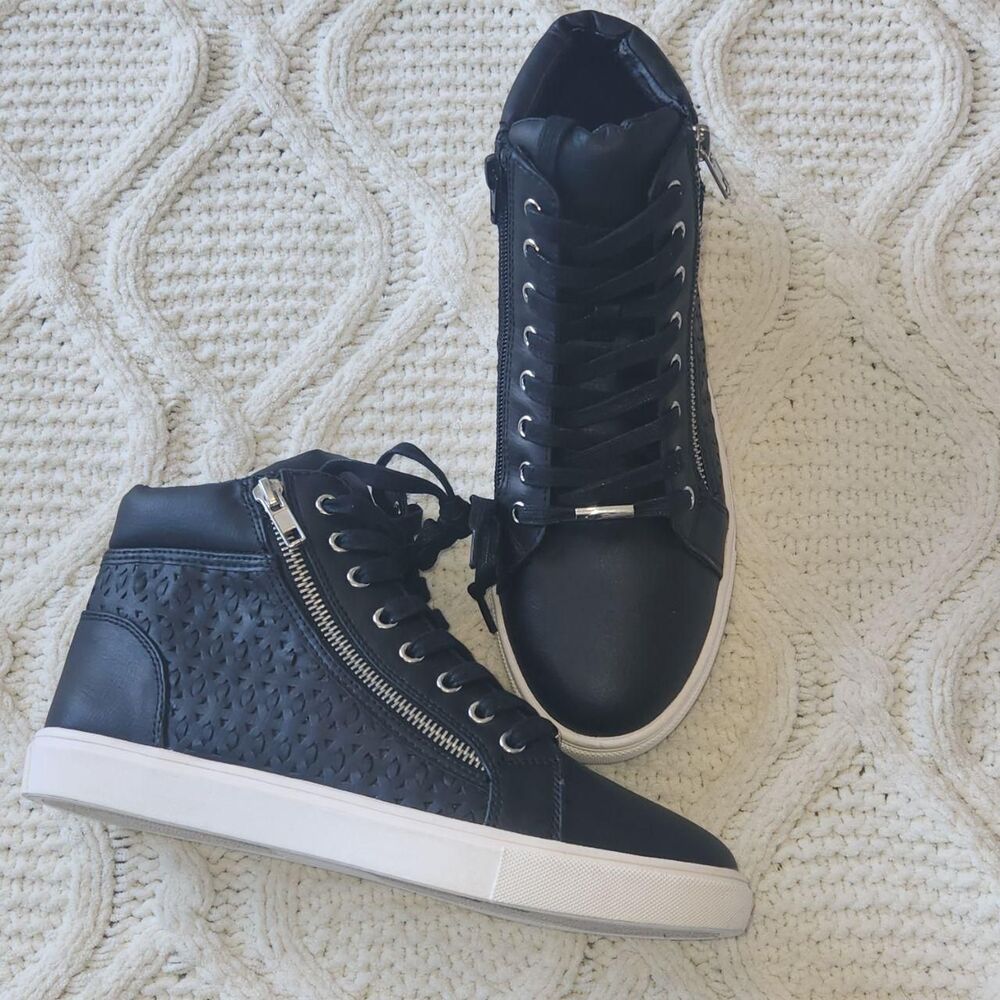 NEW Steve Madden Eiris Black Mid Top Tennis Shoes Size 8.5 - Picture 5 of 5